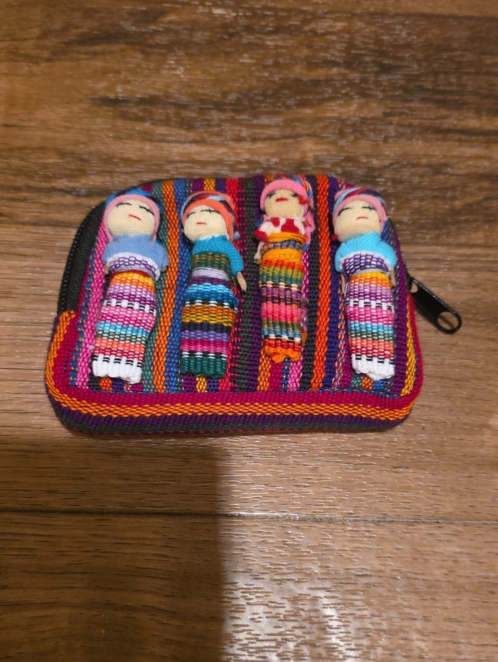 Handwoven Guatemala Worry Doll Coin Purse - Multicolor